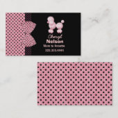 シックなピンクのフランスのなプードルのお母さんカード コーリングカード (正面/裏面)