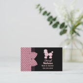 シックなピンクのフランスのなプードルのお母さんカード コーリングカード (スタンド正面)