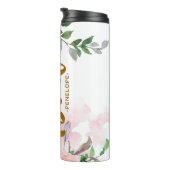 シックなピンクのフローラフェイク金ゴールド花嫁のスクリプトと名前 タンブラー (回転右)