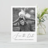 シックなピンクのフローラ書道の写真の保存日付 セーブザデート (スタンド正面)