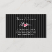 シックなピンクのフローラ美容用フェイクシルバーハサミ 名刺 (裏面)