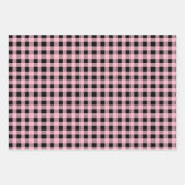 シックなピンクのプレイドバッファローチェック混合パターン ラッピングペーパーシート (正面2)