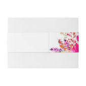 シックなピンクのホワイトウォーター色のフローラエレガントな結婚式 招待状ベリーバンド (裏面例)