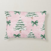 シックなピンクのポインセチア花クリスマス アクセントクッション (裏面)