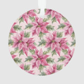 シックなピンクのポインセチア花クリスマス オーナメント (裏面)