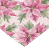 シックなピンクのポインセチア花クリスマス テーブルクロス (アングル)