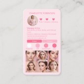 シックなピンクのメイクアップ美しいソーシャルメディアのインフルエンサー 名刺 (正面)