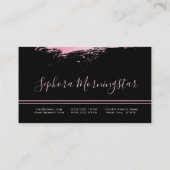 シックなピンクのメタリックフォイル絵を描スストローク 名刺 (裏面)