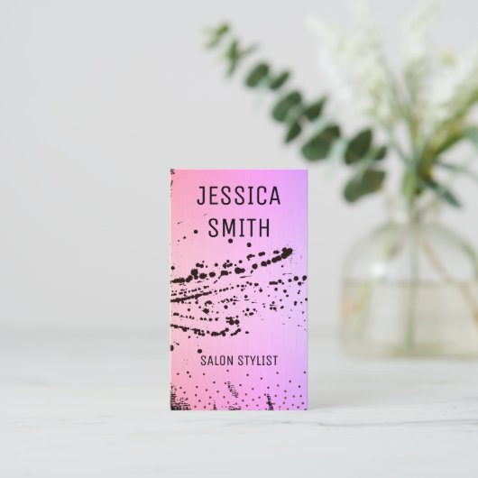 シックなピンクのモダニストの表現力 名刺 (スタンド正面)