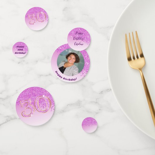 シックなピンクのラメで華やかに飾る30歳の誕生日 コンフェッティ (グループ)