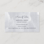 シックなピンクのリップスチールグレーの水色メイクアップアーティスト 名刺 (裏面)