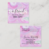 シックなピンクのレインボーユニコーン大理石紹介カード 紹介カード (正面/裏面)