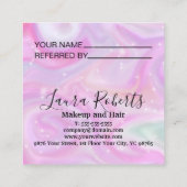 シックなピンクのレインボーユニコーン大理石紹介カード 紹介カード (裏面)
