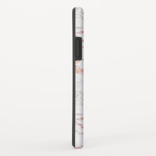 シックなピンクのローズゴールドフォイルマーブルモノグラム Case-Mate iPhoneケース (裏面/右)