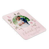 シックなピンクのローズ結婚フローラの写真ありがとう マグネット (右側)