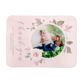 シックなピンクのローズ結婚フローラの写真ありがとう マグネット (横)