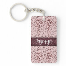 シックなピンクのローズ赤面グリッタリーマーブルパーソナライズされた