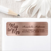 シックなピンクのローズ金ゴールドメタル恋しく思フォイルミセスへの輝き。 ラベル (インサイチュ)