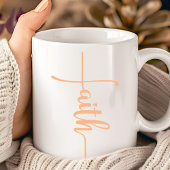 シックなピンクの信仰クリスチャン コーヒーマグカップ