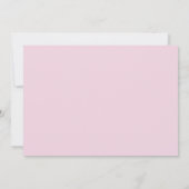 シックなピンクの名前をカスタムするとベビーガールの写真コラージュ 案内状 (裏面)