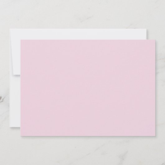 シックなピンクの名前をカスタムするとベビーガールの写真コラージュ 案内状 (裏面)