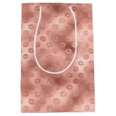 シックなピンクの唇 ミディアムペーパーバッグ (正面)