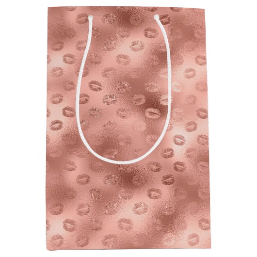 シックなピンクの唇 ミディアムペーパーバッグ (正面)