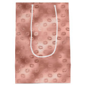 シックなピンクの唇 ミディアムペーパーバッグ (裏面)