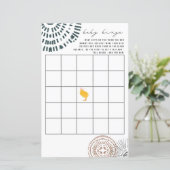 シックなピンクの弓ビンゴ赤ちゃんシャワーゲーム (スタンド正面)