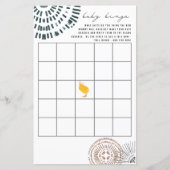 シックなピンクの弓ビンゴ赤ちゃんシャワーゲーム (正面)