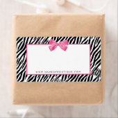 シックなピンクの弓ブティックが付いている粋なシマウマのプリント ラベル (インサイチュ)