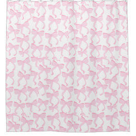 シックなピンクの弓 シャワーカーテン
