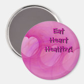 シックなピンクの抽象芸術ハート磁石 マグネット (正面/裏面)