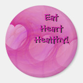 シックなピンクの抽象芸術ハート磁石 マグネット (正面)