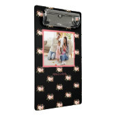 シックなピンクの水の色のフローラルパターンファミリーフォト ミニクリップボード (アングル)