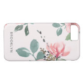 シックなピンクの水の色のフローラルパターン Case-Mate iPhoneケース (裏面(横))