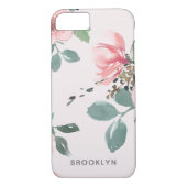 シックなピンクの水の色のフローラルパターン Case-Mate iPhoneケース (裏面)