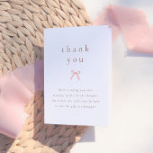 シックなピンクの水の色のボーガールベビーシャワー サンキューカード