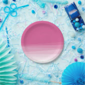 シックなピンクの水の色グラデーション ペーパープレート (パーティー)