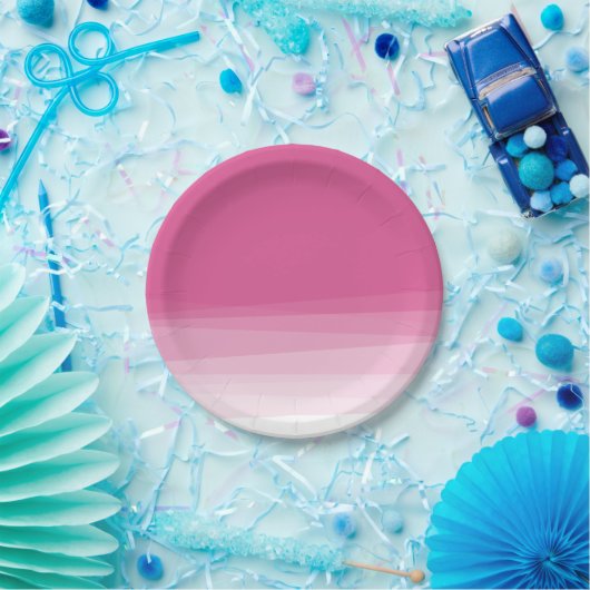 シックなピンクの水の色グラデーション ペーパープレート (パーティー)