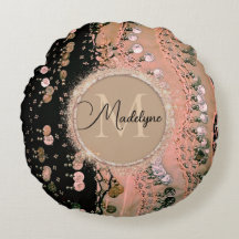 シックなピンクの珊瑚と黒ジプシーのスカーフ