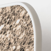 シックなピンクの白のキラキラ輝くキラキラのモノグラモダンム ピックルボールラケット (左詳細)