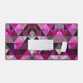 シックなピンクの紫のグレージオメトリック デスクマット (キーボード&マウス)