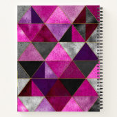シックなピンクの紫のグレージオメトリック ノートブック (裏面)