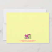 シックなピンクの緑の水玉模様のモダンなお母さんのベビーシャワー 招待状 (裏面)