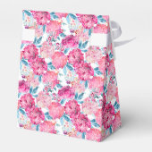 シックなピンクの花カスタム咲き写真、誕生日パーティー フェイバーボックス (裏面サイド)