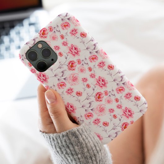 シックなピンクの花スタイリッシュ色 Case-Mate iPhoneケース