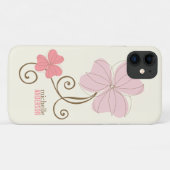 シックなピンクの花模様 Case-Mate iPhoneケース (裏面(横))