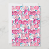 シックなピンクの花Any Age追加フォトバースデーパーティー 招待状 (裏面)