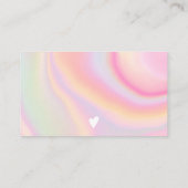 シックなピンクの虹のユニコーン大理石ブ感謝していラシキミ 名刺 (裏面)